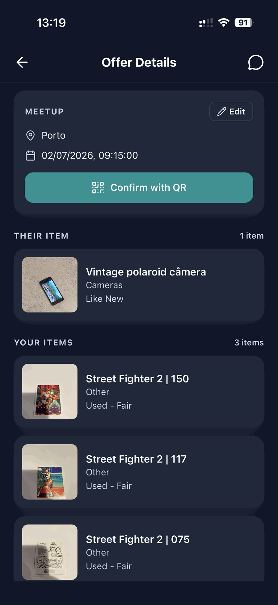 Confirm a swap with QR in SwapHive