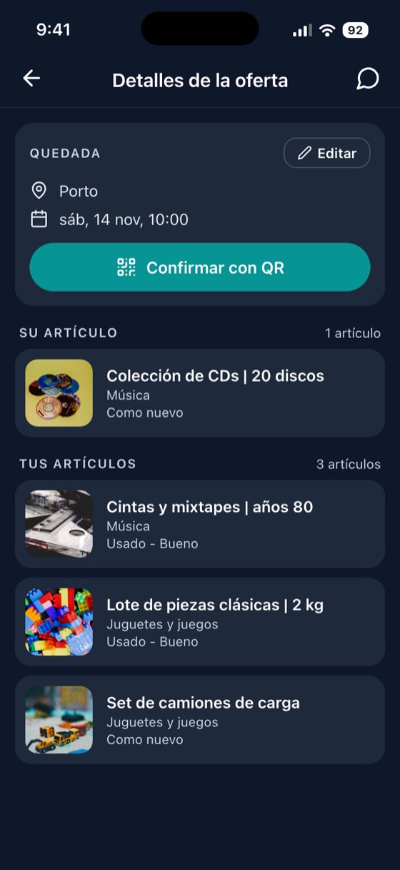 SwapHive: Confianza con QR