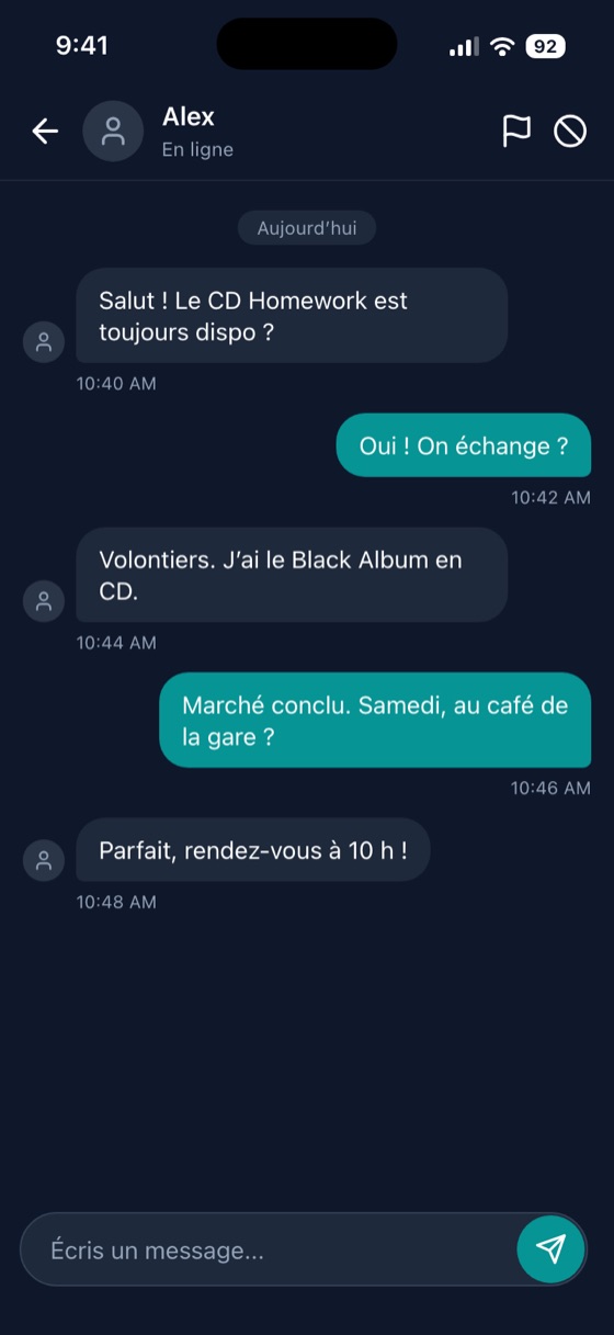 SwapHive: Négociation dans l’appli